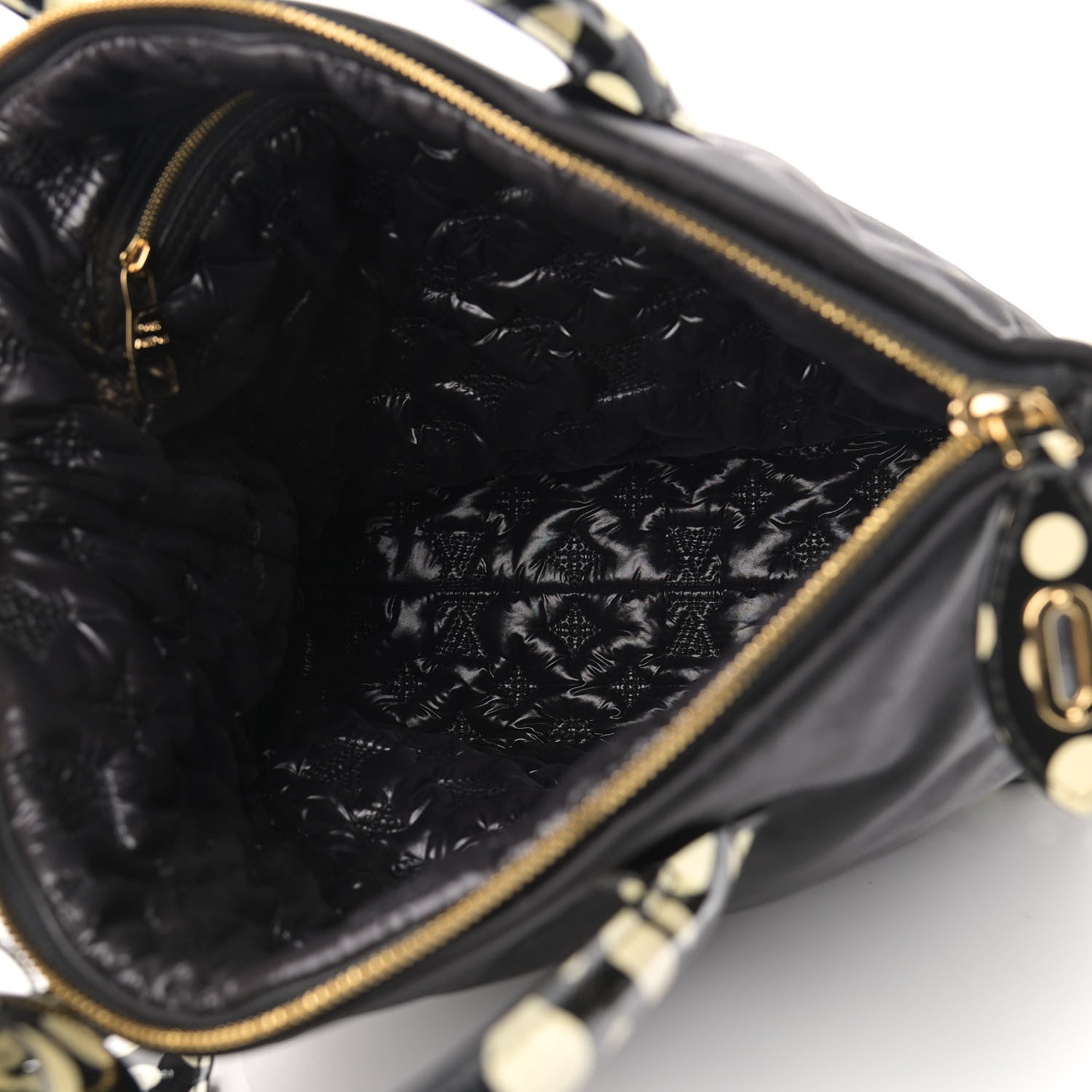 Louis Vuitton Nylon Kusama Infinity Dots Lockit Vertical MM Black White 6 of 11
