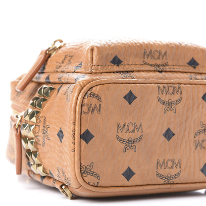 MCM Visetos Side Stud X-Mini Stark Bebe Boo Backpack Cognac 5 of 9