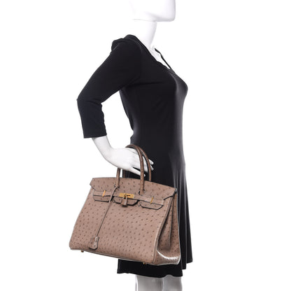 Hermes Ostrich Birkin 35 Gris Tourterelle 2 of 18