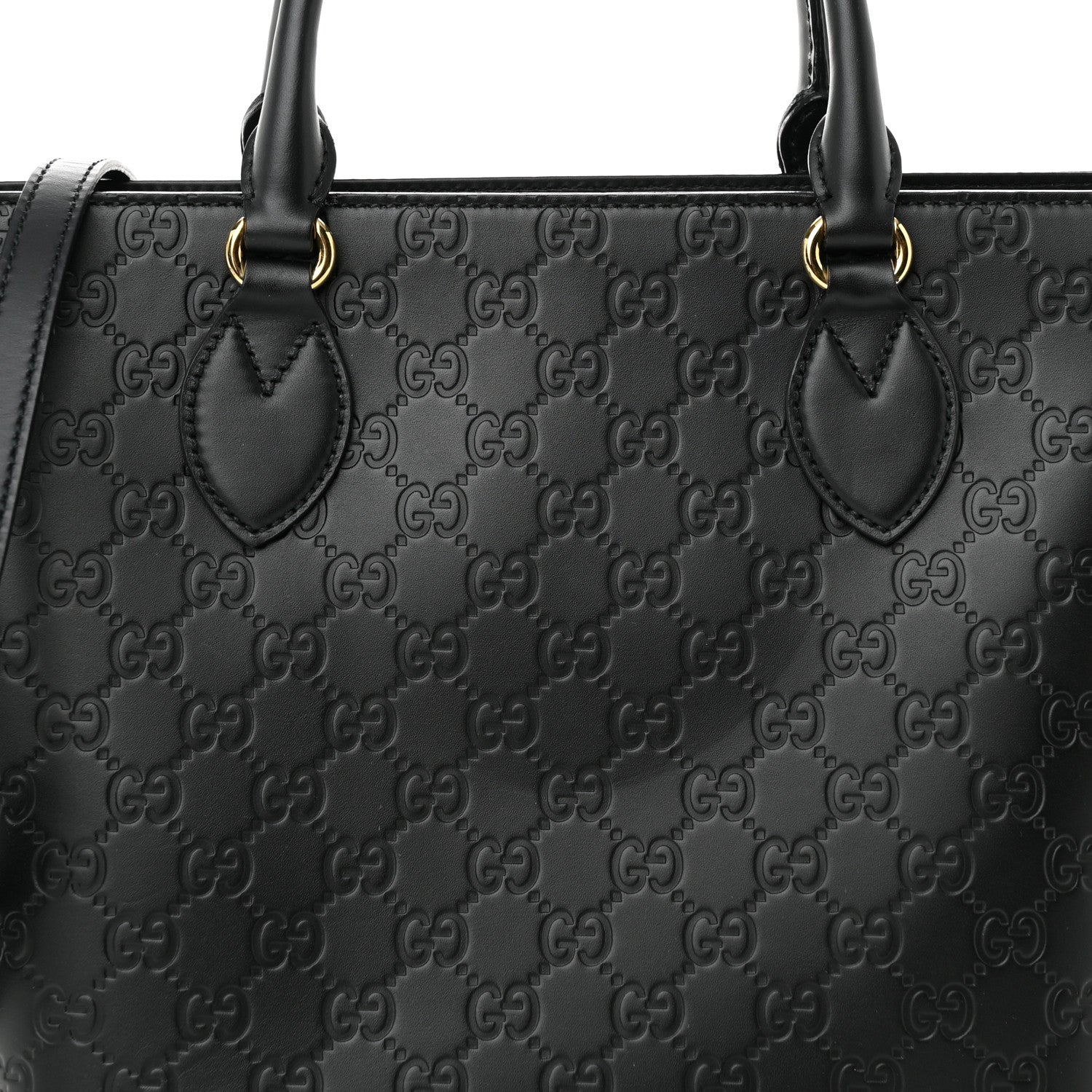 Gucci Guccissima Small Zippered Bucket Tote Black 8 of 11