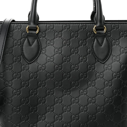 Gucci Guccissima Small Zippered Bucket Tote Black 8 of 11