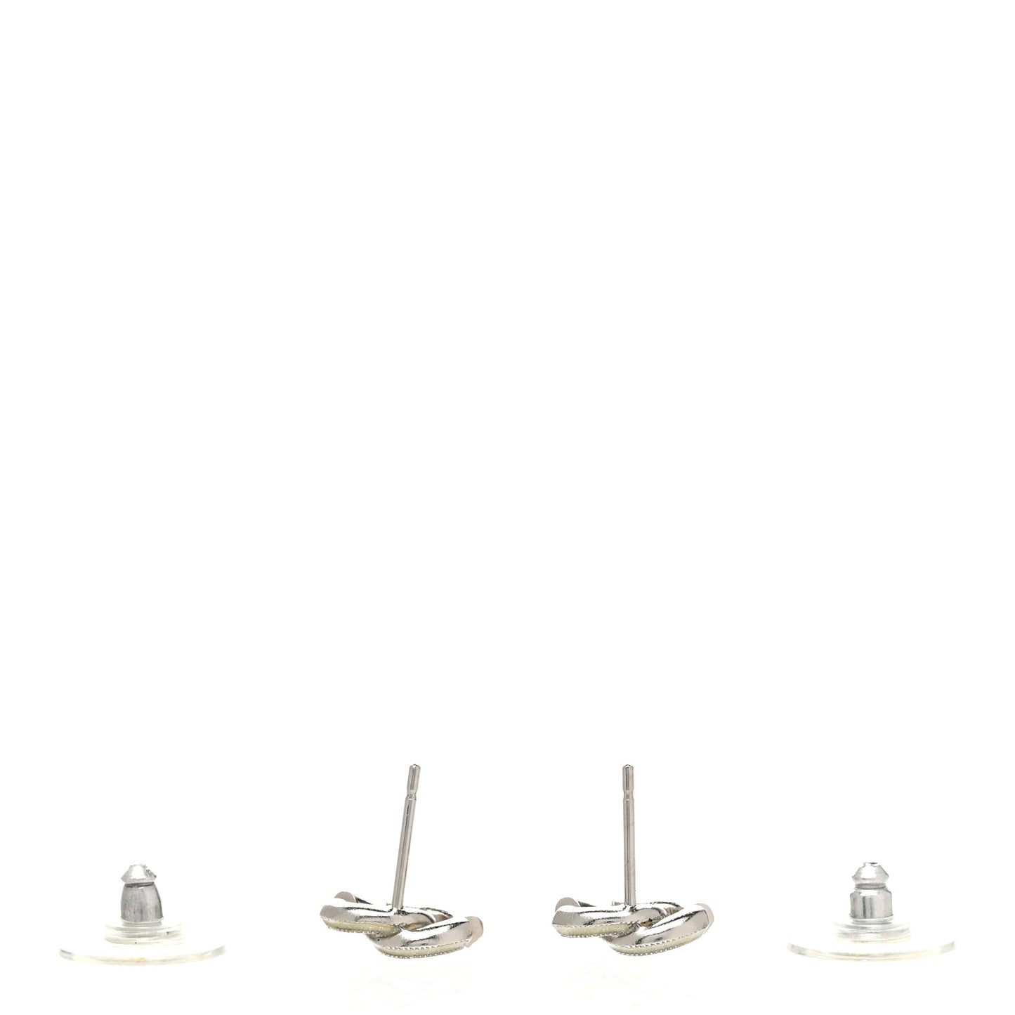 Enamel Crystal CC Earrings Silver