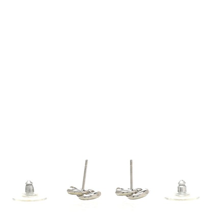 Chanel Enamel Crystal CC Earrings Silver 3 of 5