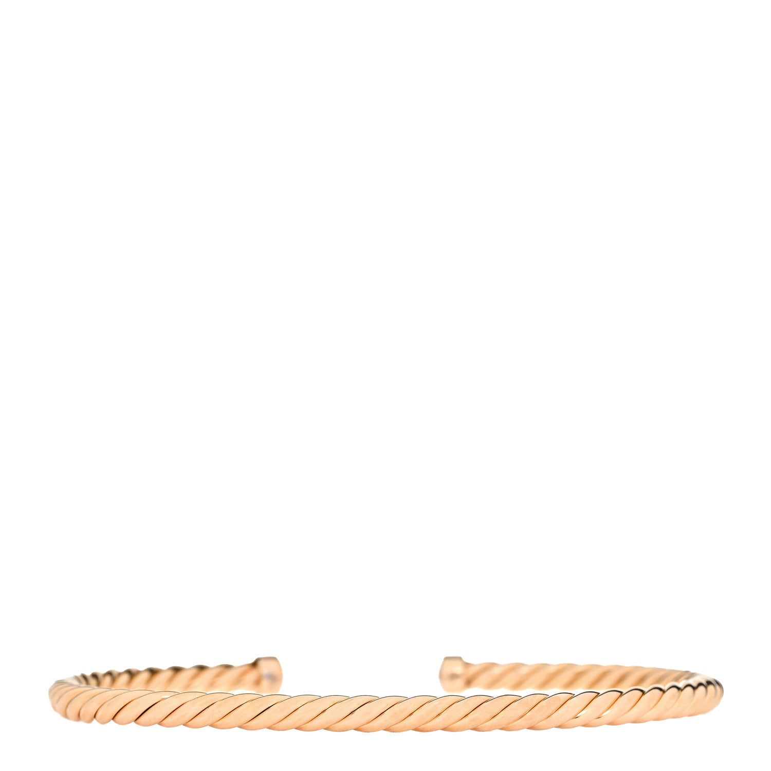 David Yurman 18K Rose Gold 4mm Cable Classics Cuff Bracelet 3 of 6