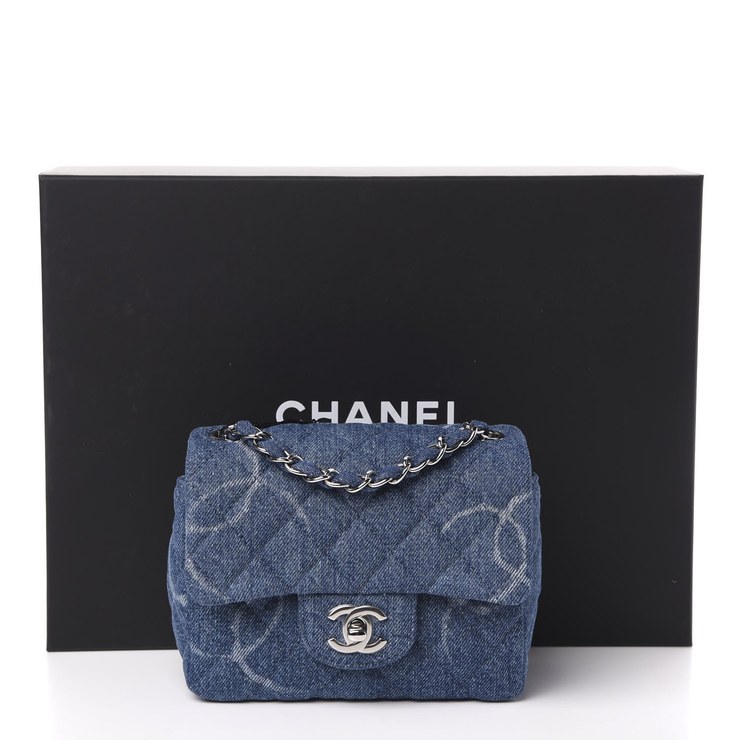Chanel Denim CC Quilted Mini Square Flap Blue 11 of 11