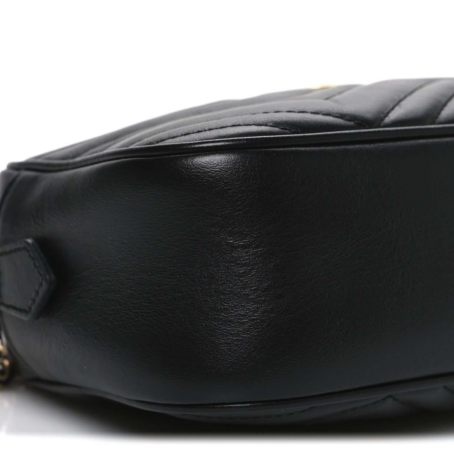Gucci Calfskin Matelasse Small GG Marmont Chain Shoulder Bag Black 9 of 11
