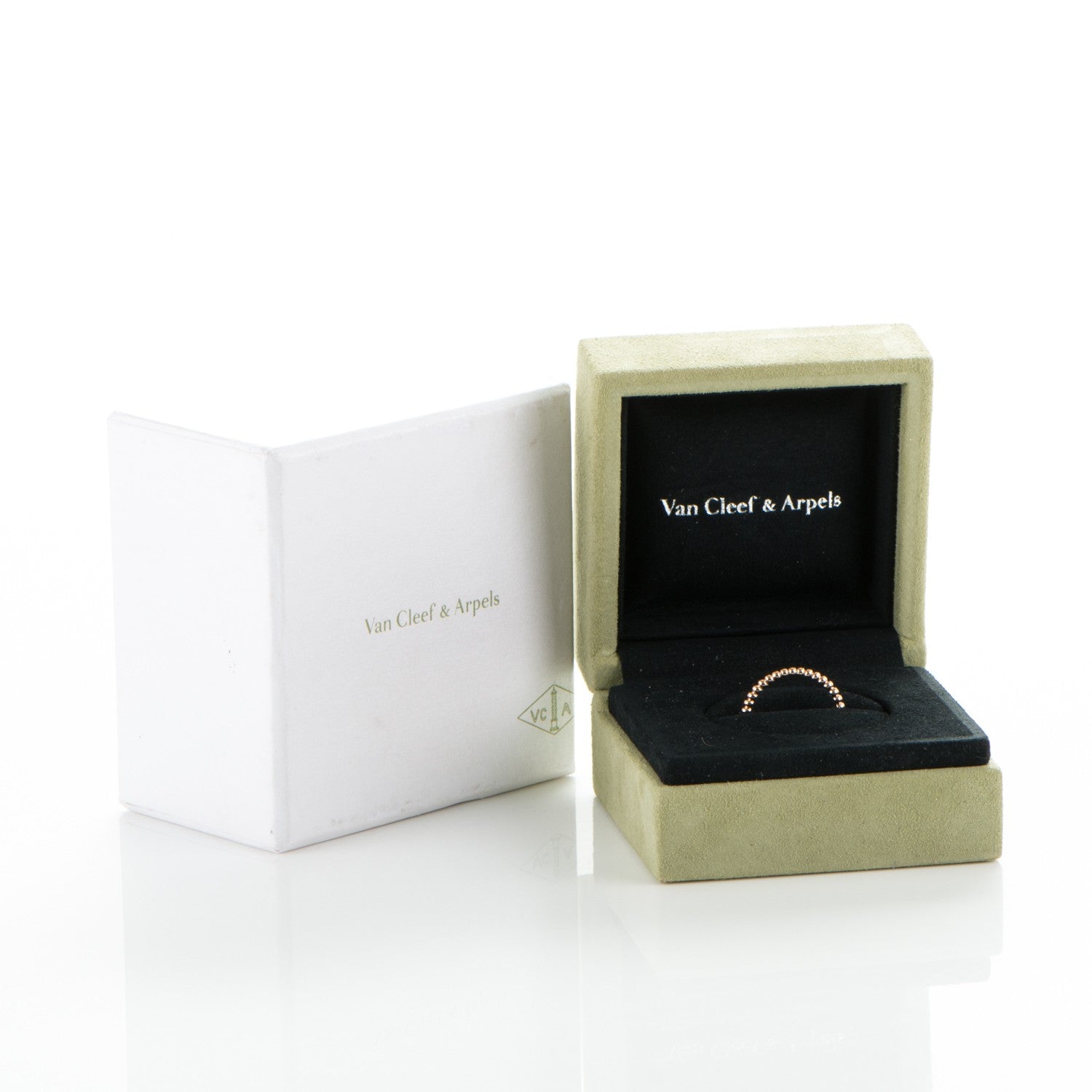Van Cleef & Arpels 18K Rose Gold Small Perlee Ring 53 6.5 5 of 5
