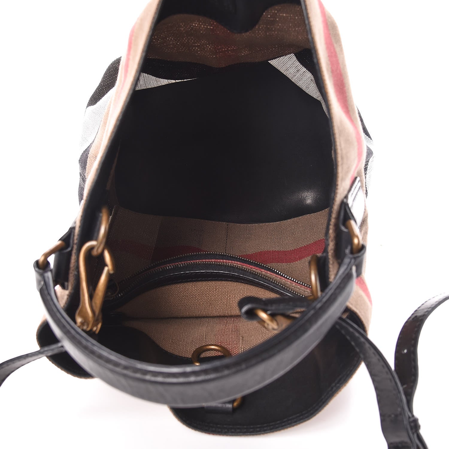 Burberry Canvas Mega Check Medium Ashby Hobo Black 5 of 11