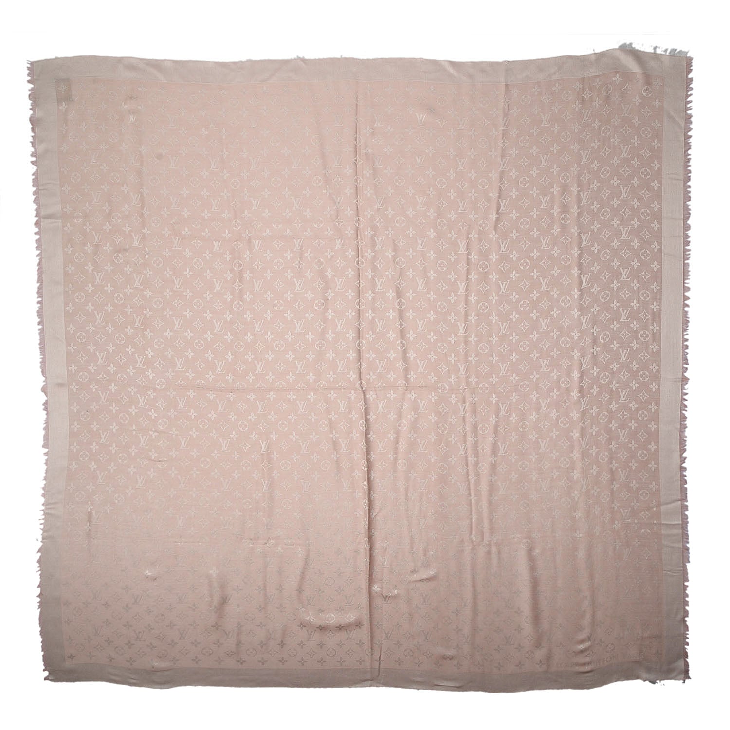 Louis Vuitton Wool Silk Monogram Shawl Natural 3 of 5