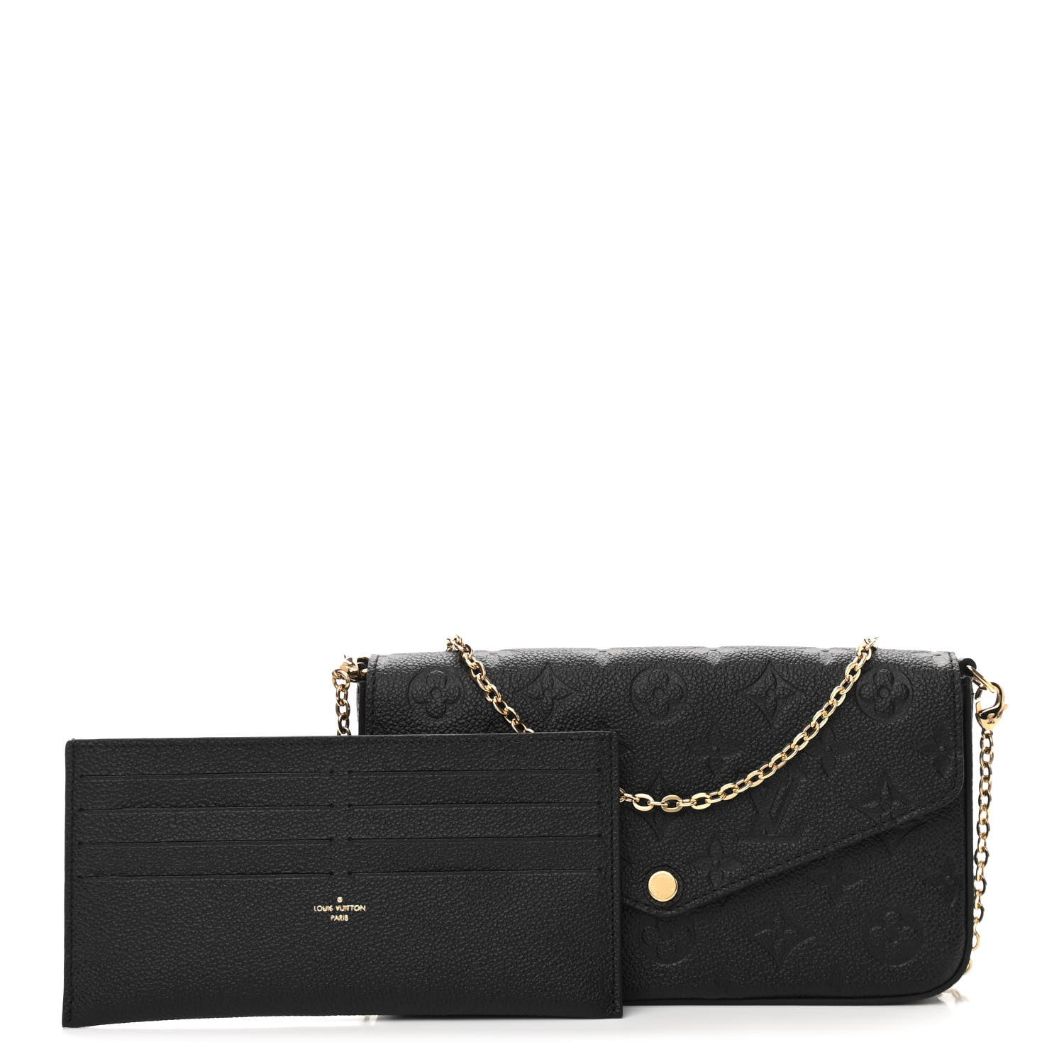 Louis Vuitton Empreinte Pochette Felicie Chain Wallet Black 1 of 11
