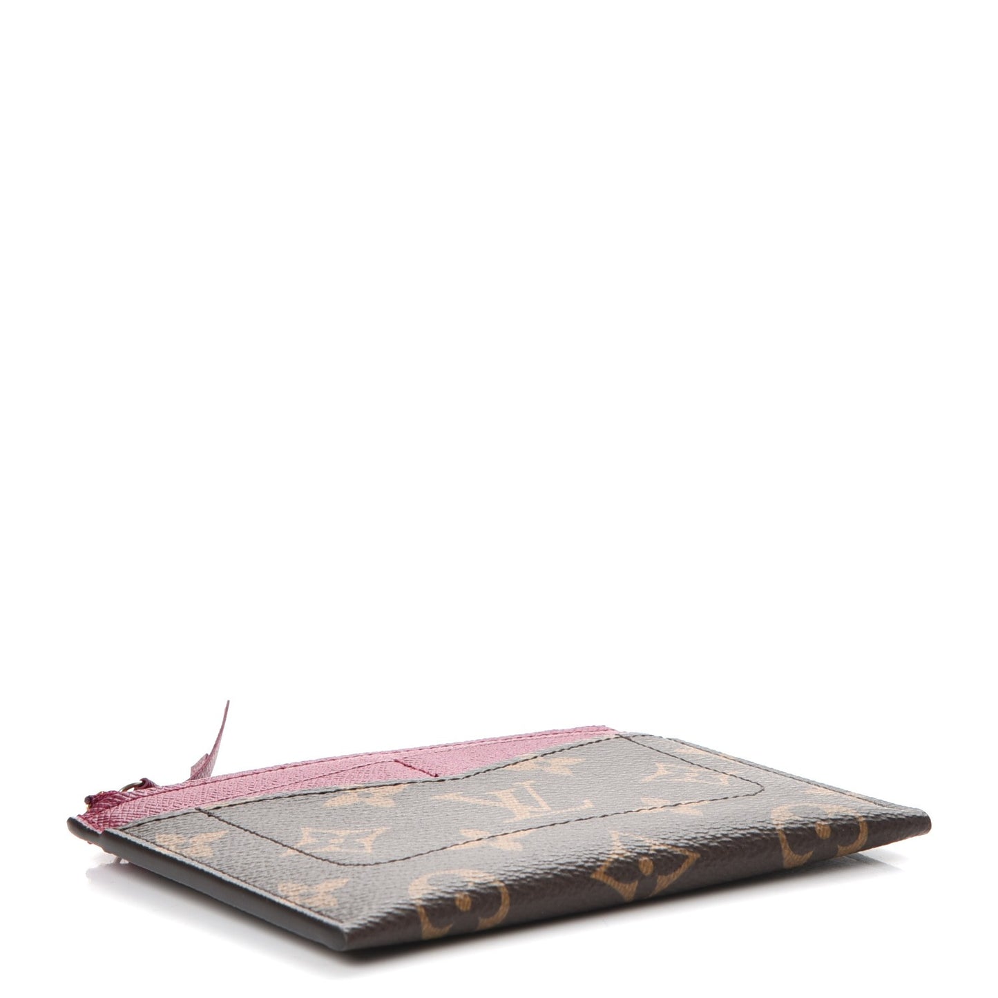 Monogram Zipped Card Holder Fuchsia