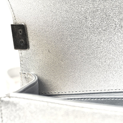 Chanel Metallic Calfskin Crystal Embroidered Small Boy Flap Silver 11 of 11