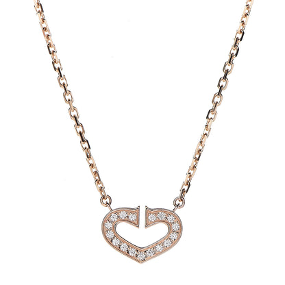 Cartier 18K Pink Gold Diamond Hearts and Symbols Pave Necklace 4 of 6