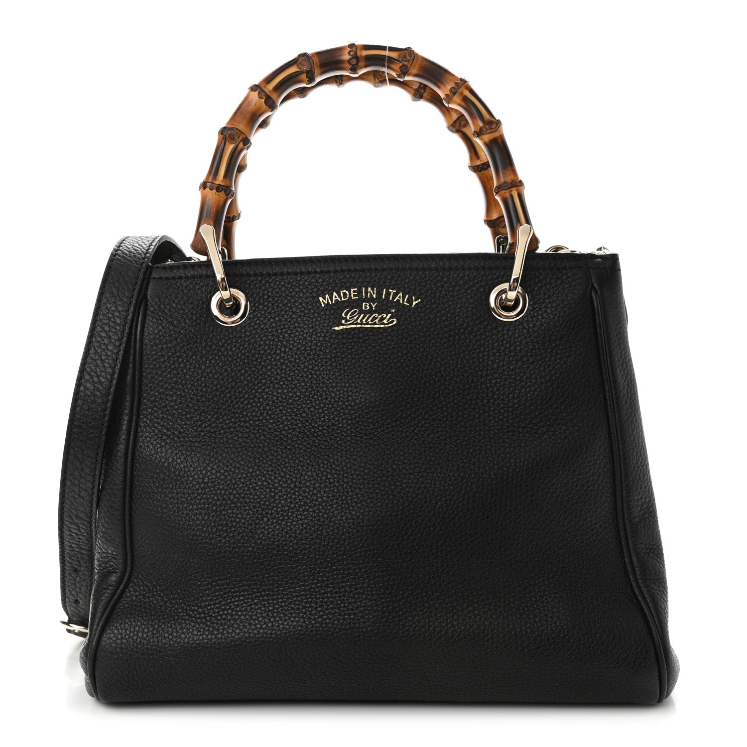 Gucci Calfskin Small Bamboo Shopper Tote Black 1 of 10