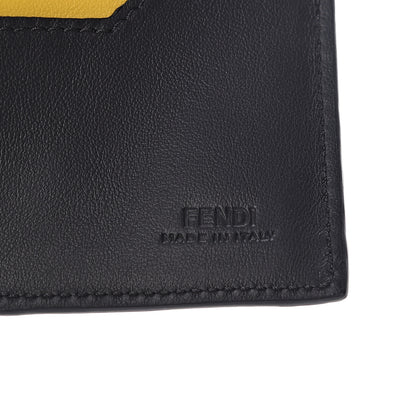 Fendi Vitello Grace Elastic FF Bi-Color Bi-Fold Wallet Black Sunflowers 6 of 8