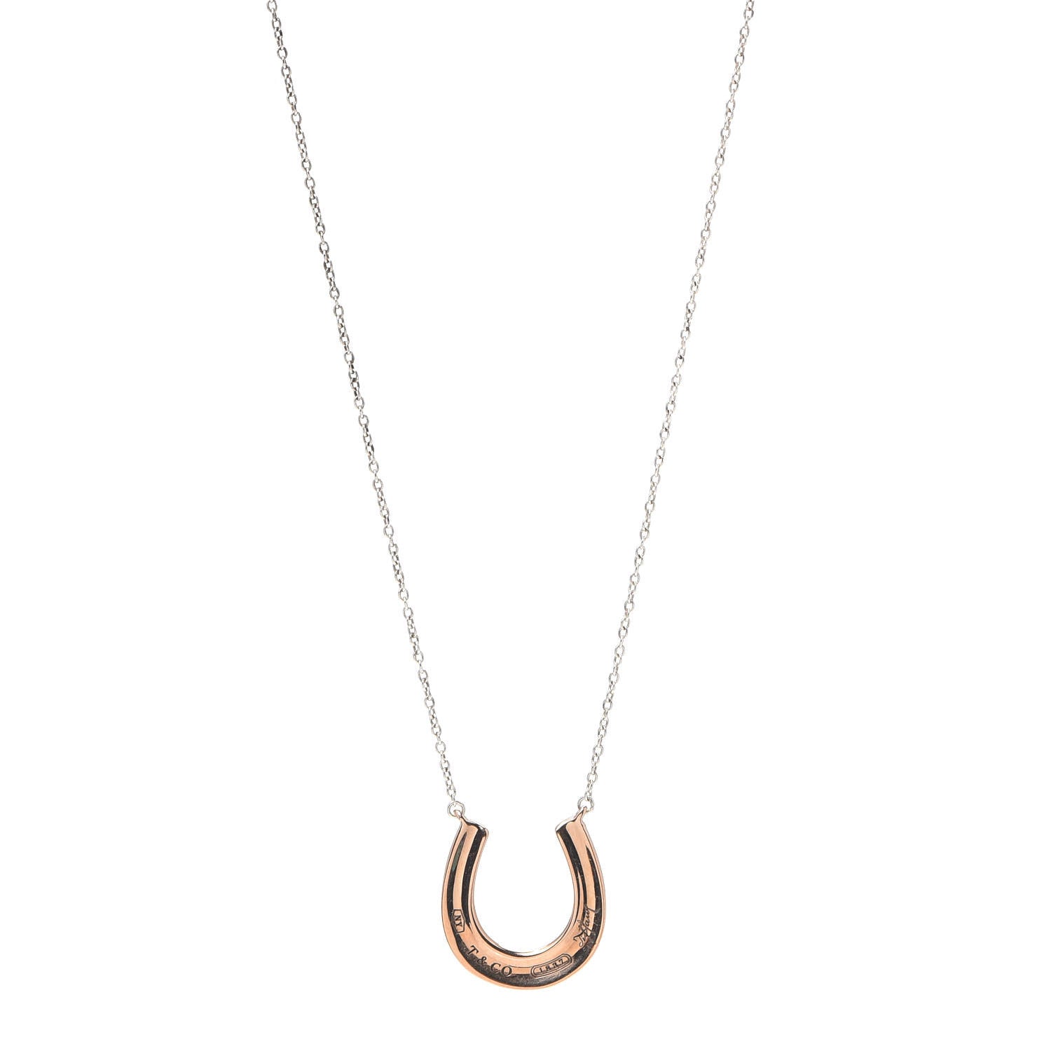 Tiffany Sterling Silver Rubedo 1837 Horseshoe Pendant Necklace 1 of 5