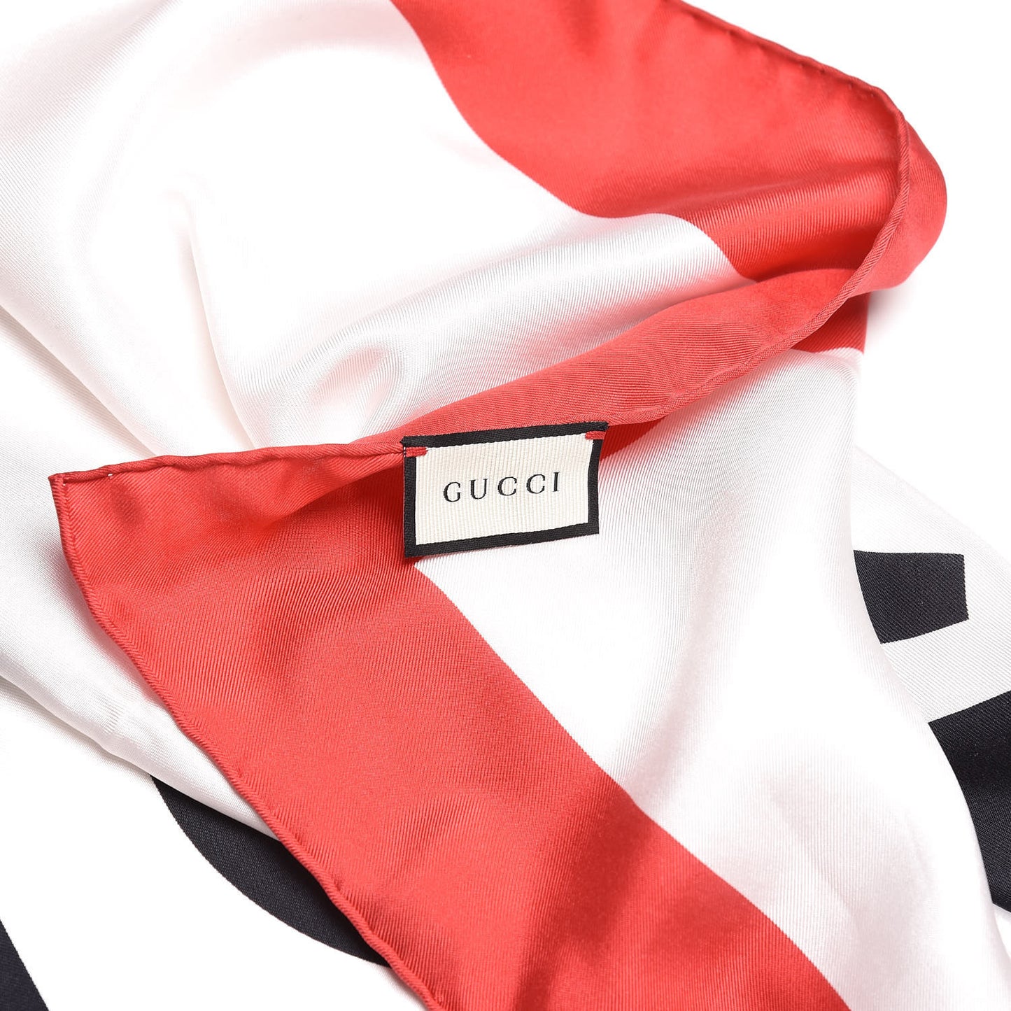 Silk Gucci World Square Scarf Ivory Red