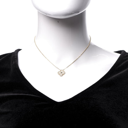 Van Cleef & Arpels 18K Yellow Gold Diamond Vintage Alhambra Pendant Necklace 2 of 7