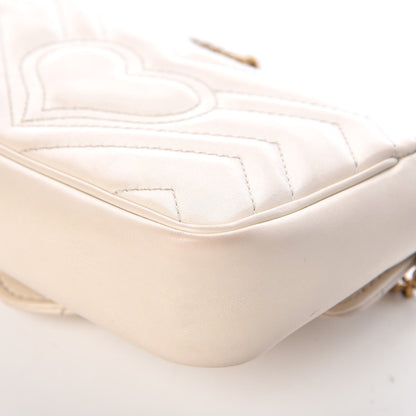 Gucci Calfskin Matelasse Super Mini GG Marmont Shoulder Bag White 11 of 14