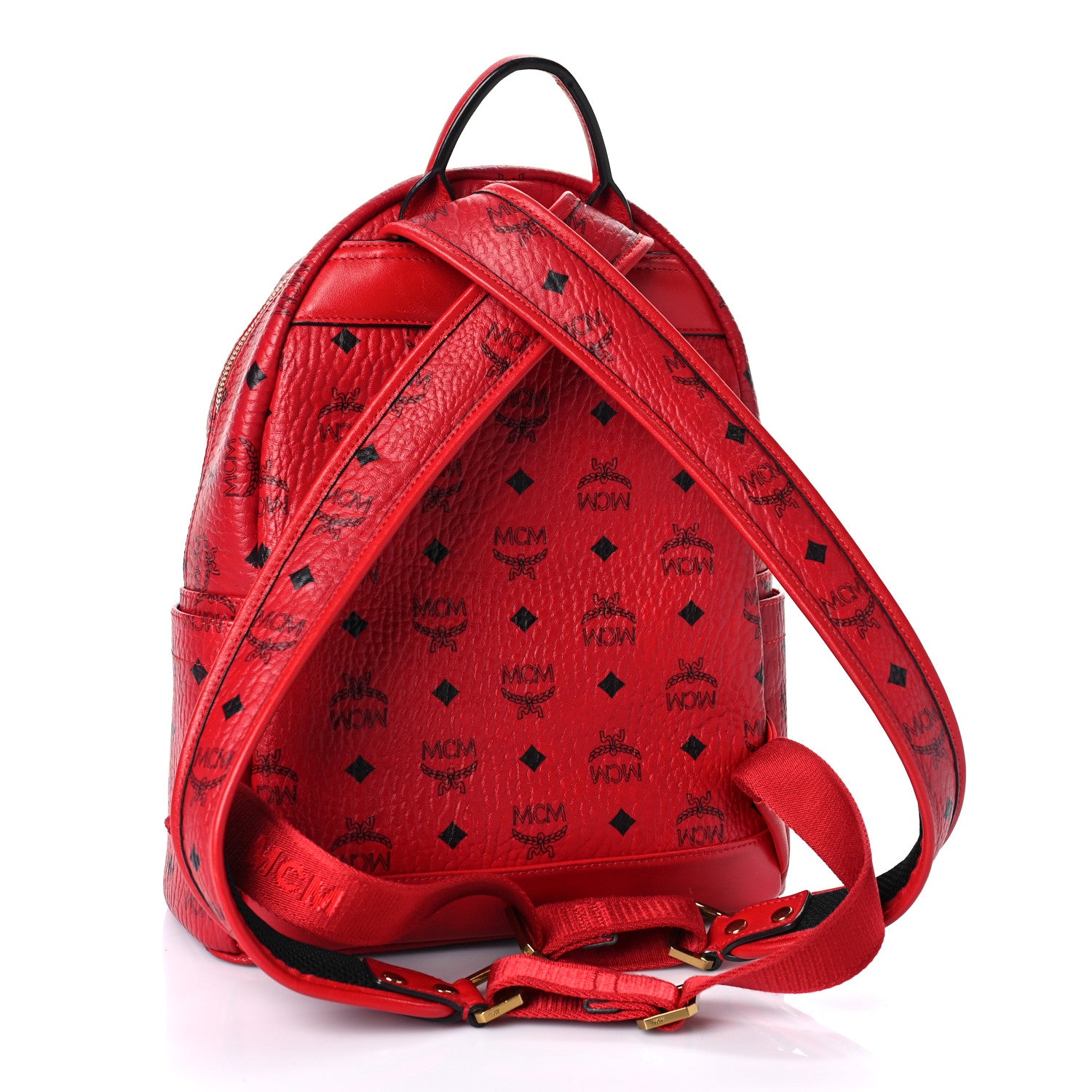 MCM Visetos Small Stark Backpack Ruby Red 2 of 10