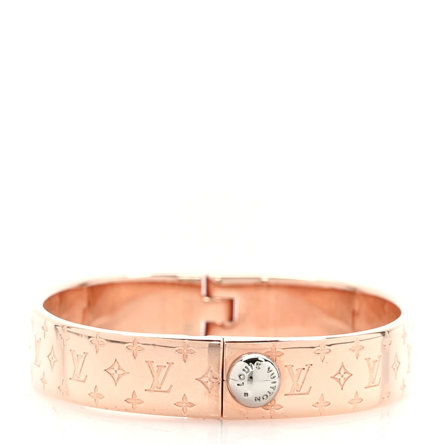 Brass Monogram Nanogram Cuff S Pink Gold