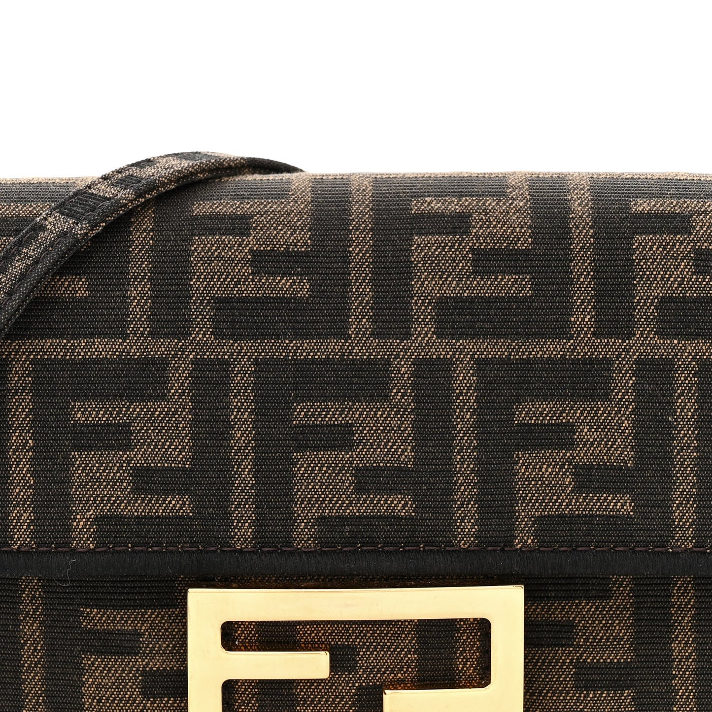 Fabric Jacquard FF 1974 Mini Baguette Tobacco Moro Black