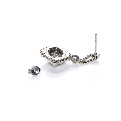 David Yurman Sterling Silver Diamond Cushion On Point Drop Earrings 3 of 6