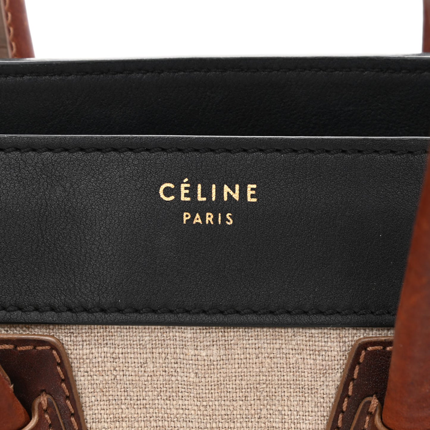 Calfskin Linen Micro Tri-Color Luggage Beige