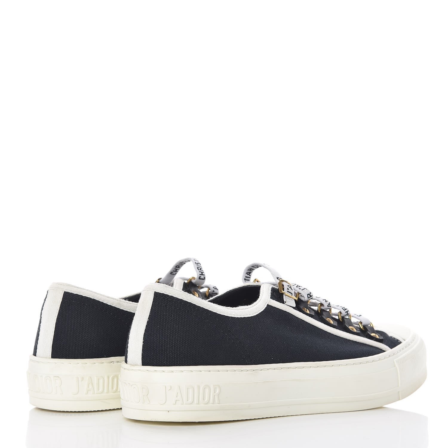Christian Dior Canvas Walk'N'Dior Low Top Sneakers 38 Black 4 of 9