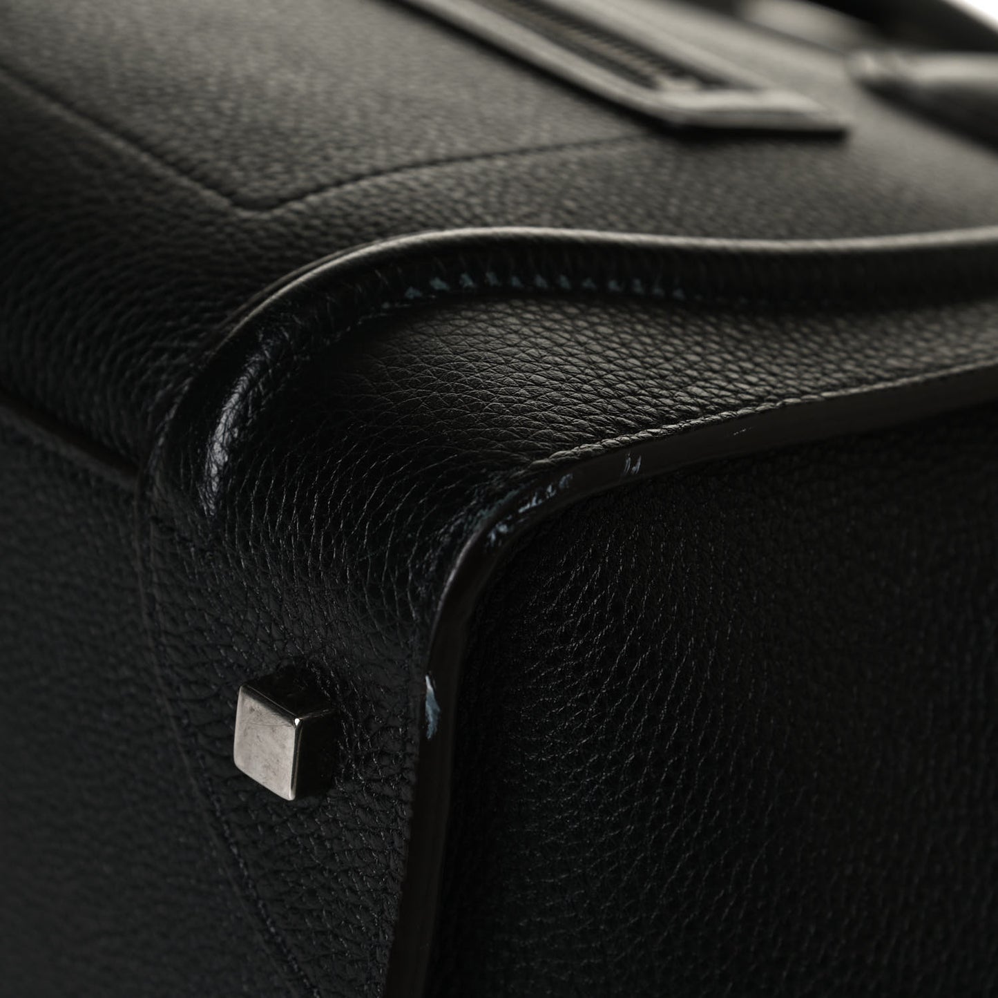 Drummed Calfskin Mini Luggage Black