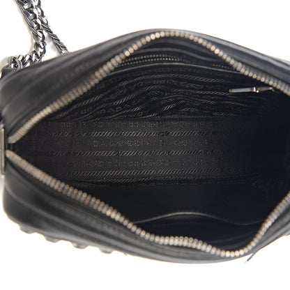 Prada Nappa Impunture Diagramme Embellished Crossbody Bag Black 4 of 9