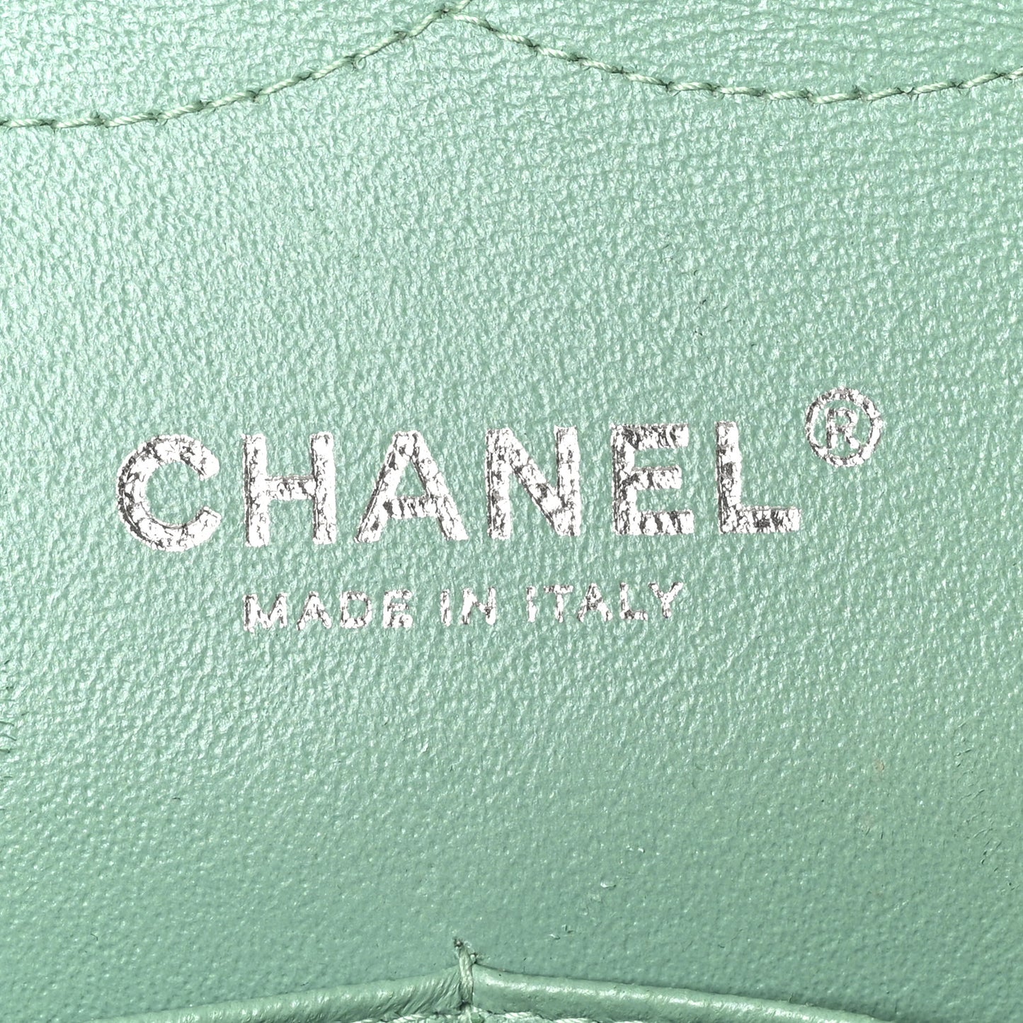 Patent Calfskin Quilted Jumbo Double Flap Green