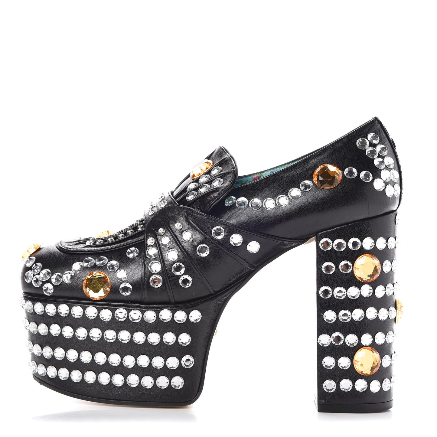 Malaga Kid Crystal Amilna Platform Loafer 38 Black