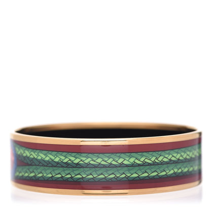 Hermes Enamel Printed Wide Brandenburgs Bracelet 65 1 of 5