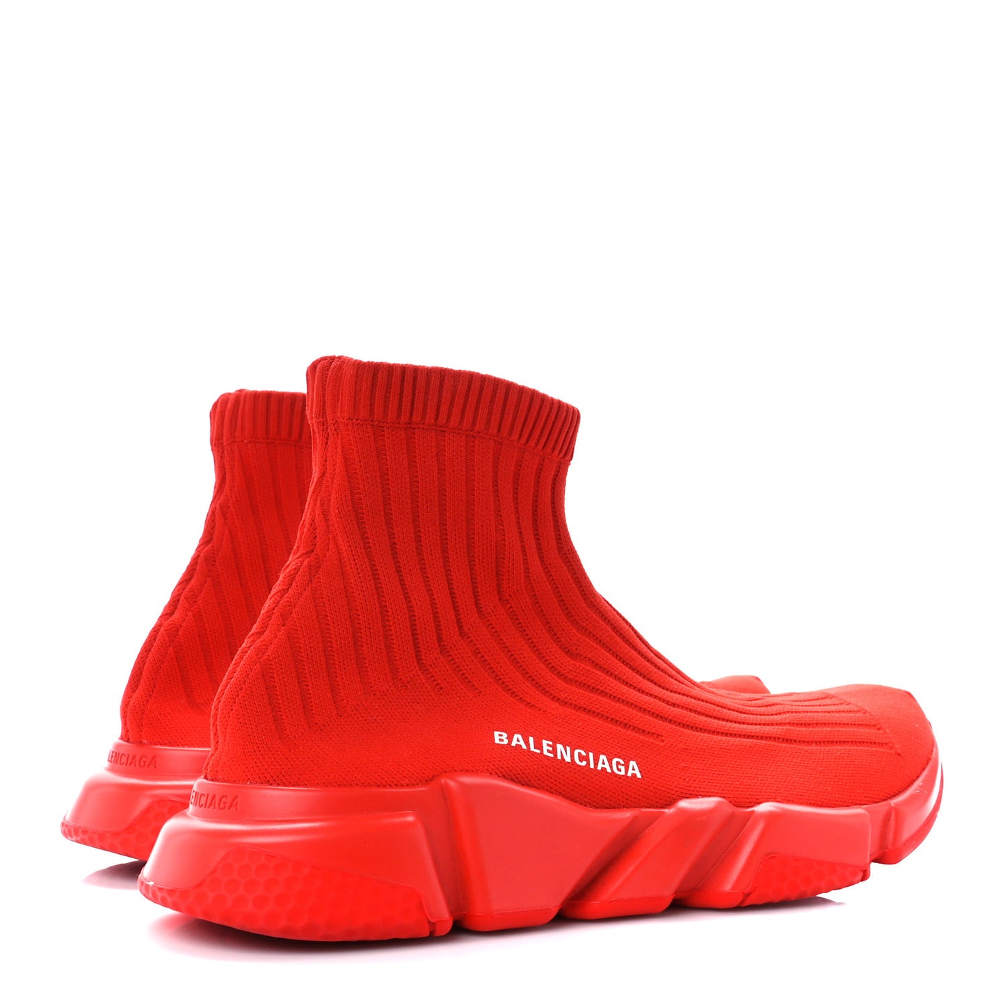 Ribbed Effect Knit Mens Speed Sneakers 44 Rouge