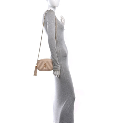 Saint Laurent Grain De Poudre Matelasse Monogram Mini Lou Camera Bag Dark Beige 2 of 11