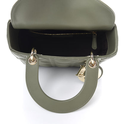 Christian Dior Lambskin Cannage Small My ABCDior Lady Dior Army Green 5 of 10