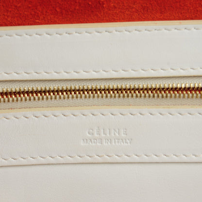 Celine Calfskin Suede Large Phantom Luggage Bi-Cabas White 6 of 8