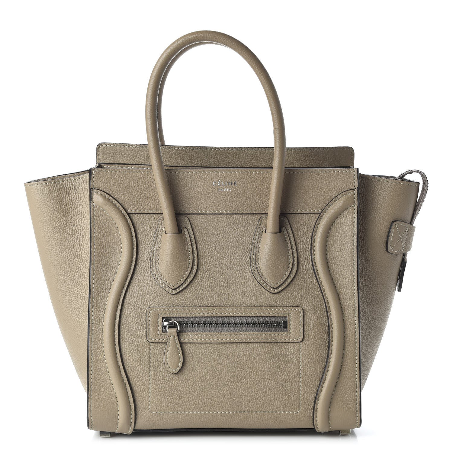 Celine Drummed Calfskin Micro Luggage Dune 1 of 9
