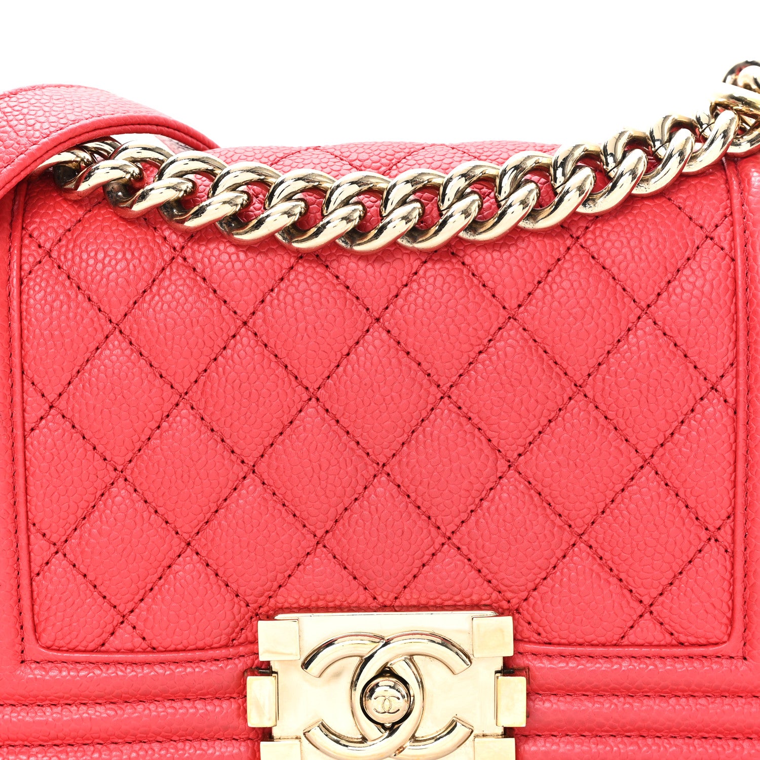 Chanel Caviar Quilted Small Boy Flap Red 8 of 10