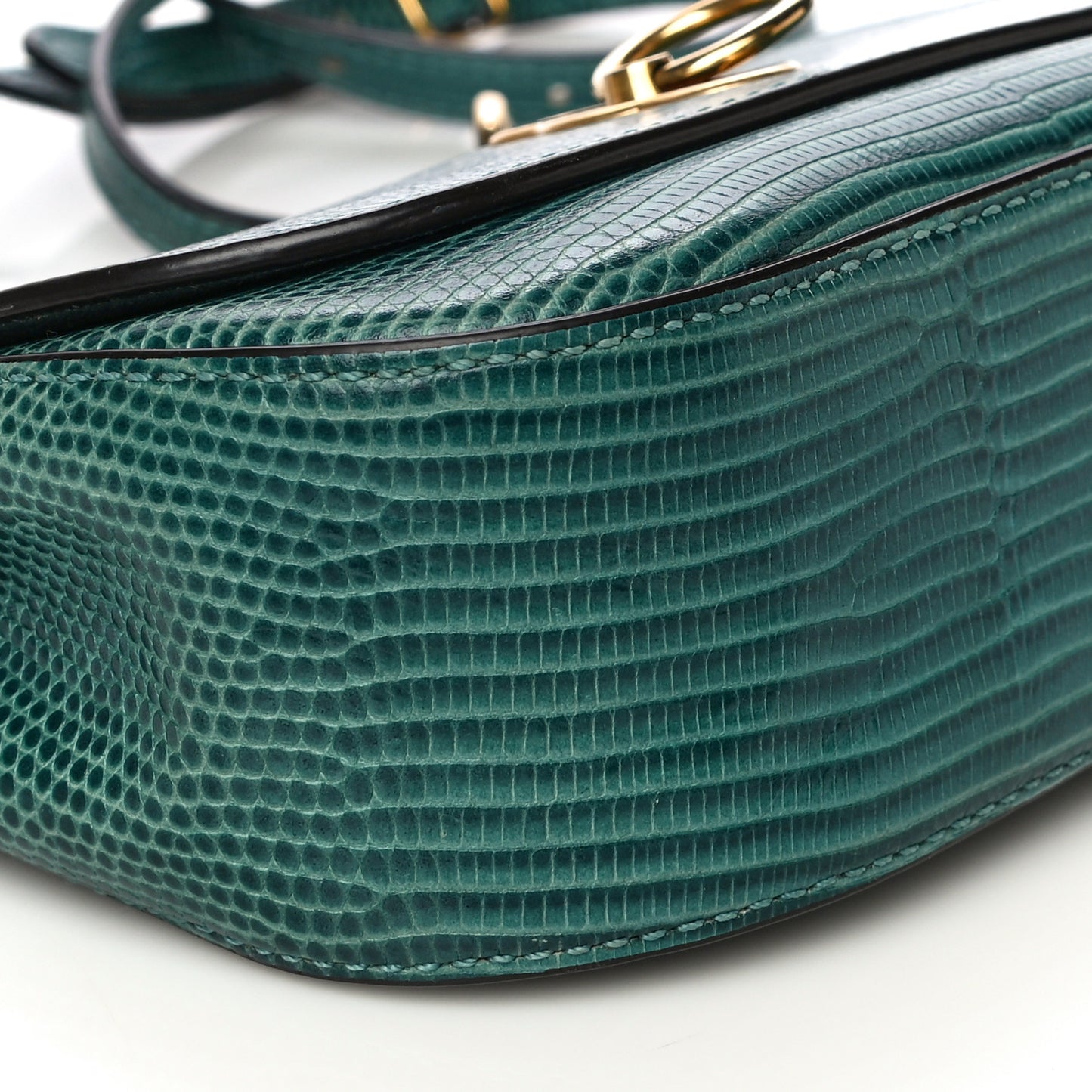 Lizard Embossed Calfskin Small Amberley Satchel Frozen