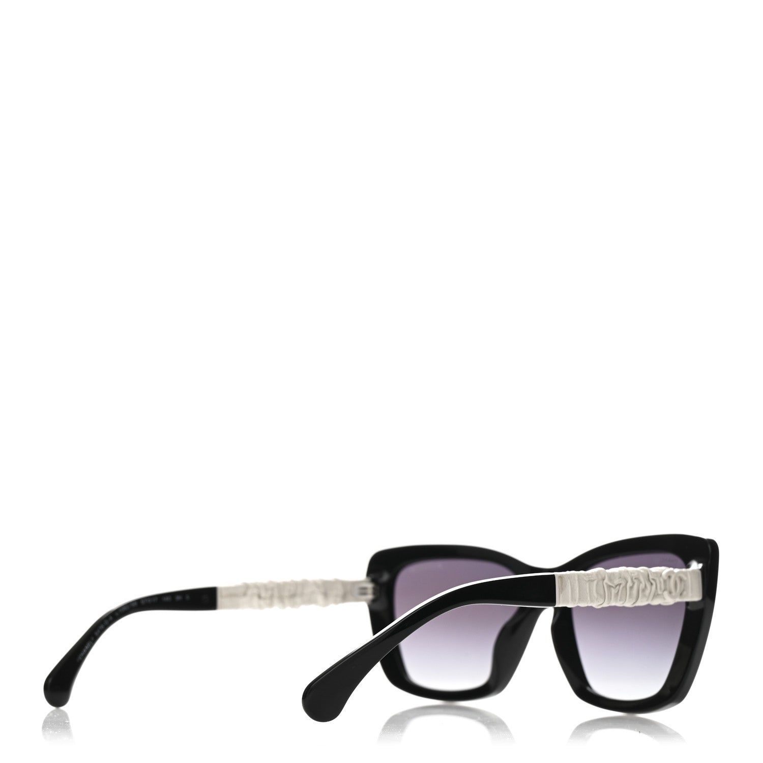 Chanel Acetate Calfskin Square Sunglasses 5476-Q-A Black White