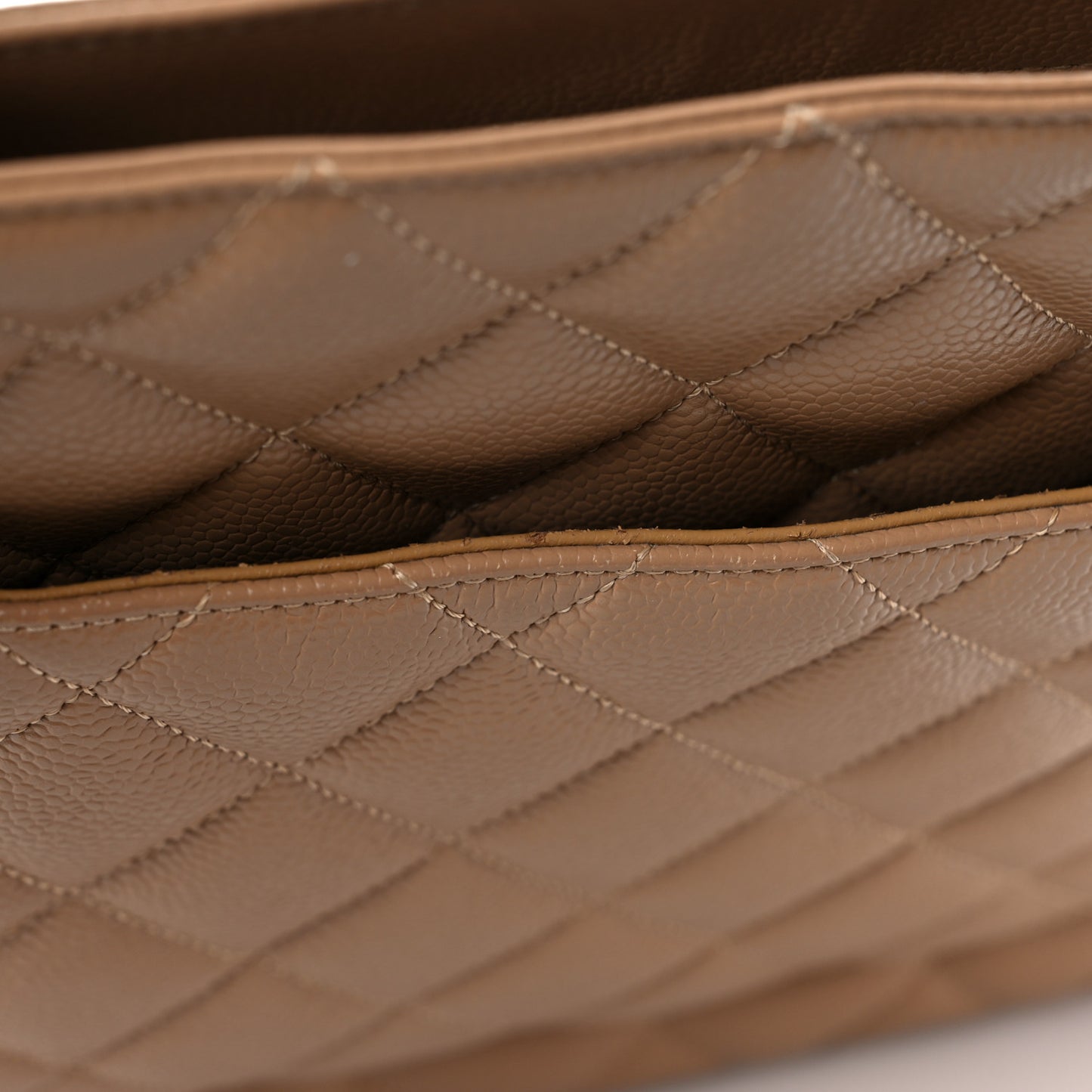 Caviar Quilted Medallion Tote Beige