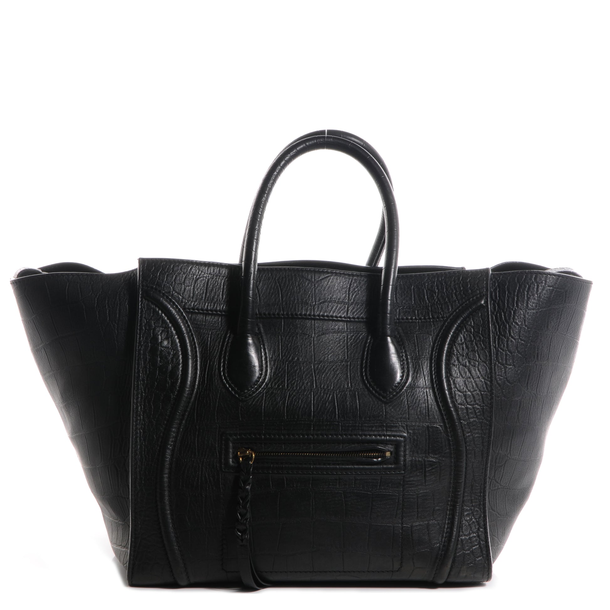 Celine Stamped Crocodile Large Phantom Luggage Black 1 of 8