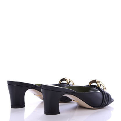 Gucci Malaga Kid Half Moon GG Square Toe Slide Sandals 36 Black 4 of 10