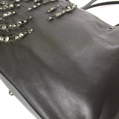 Valentino Garavani Nappa Leather Crystal Rose Glam Tote Gray 5 of 13