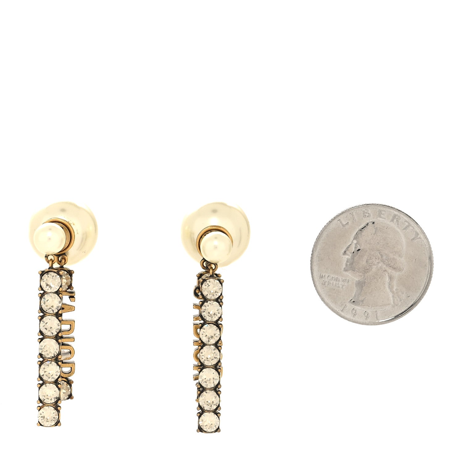 Christian Dior Pearl Crystal J'Adior Tribales Earrings Antique Gold 2 of 4