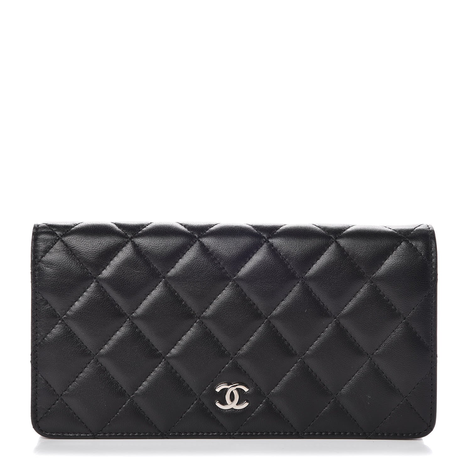 Chanel Lambskin Quilted Yen Wallet Black 1 of 9