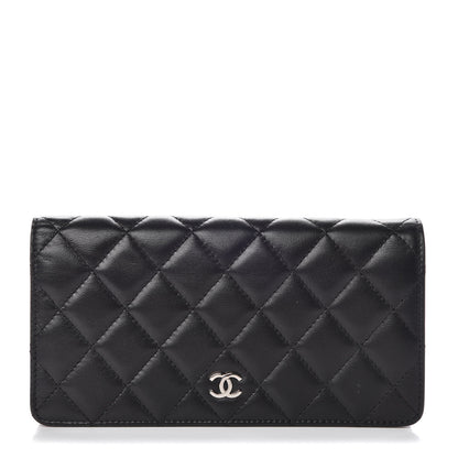 Chanel Lambskin Quilted Yen Wallet Black 1 of 9