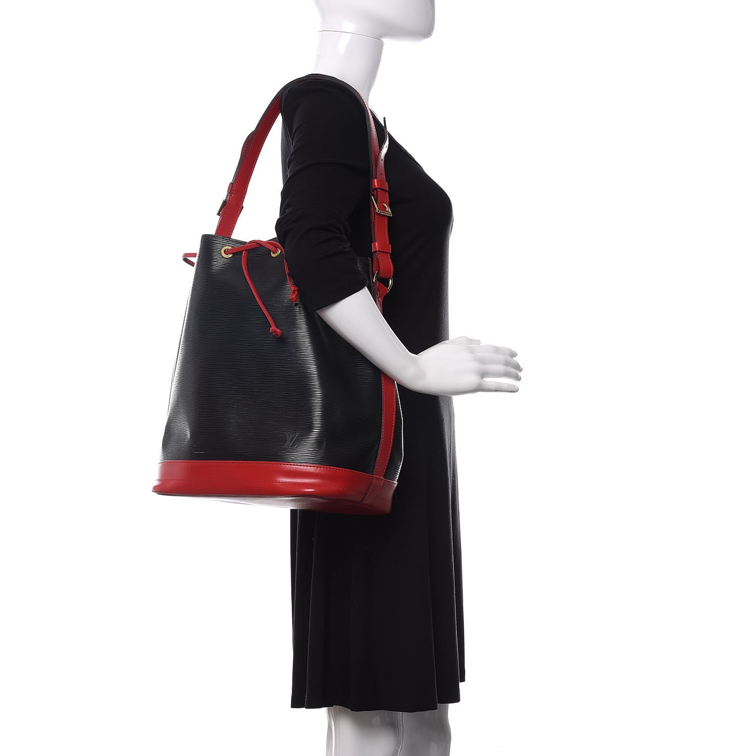 Louis Vuitton Epi Bi-Color Noe Castillan Red Black 2 of 9